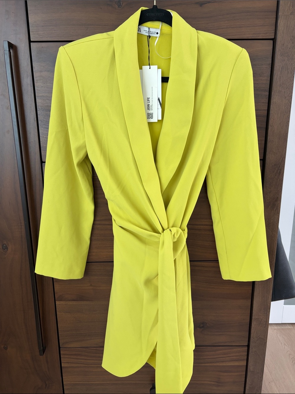 Zara Lime Green Wrap Mini Dress